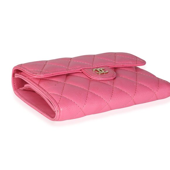 Chanel Pink Quilted Caviar Medium Flap Wallet - Picture 5 of 8